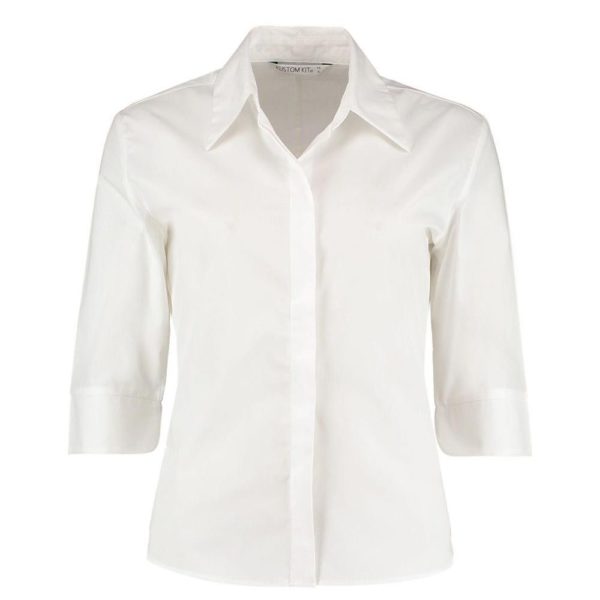 Kustom Kit KK715 Ladies 3/4 Sleeve Tailored Continental Shirt Cressco